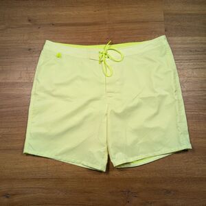 Sundek Iconic Taffeta Swim Trunks Mens SZ 40 Yellow Stretch Waist Beach